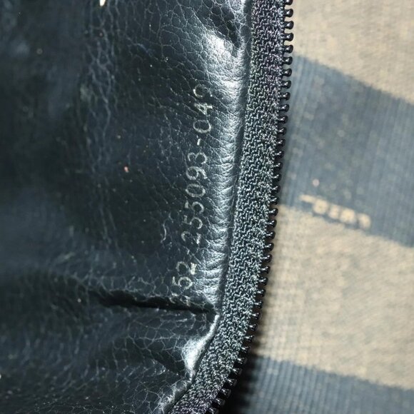 FENDI Pecan Canvas Boston Bag PVC Black Brown Auth hk2948 - Picture 12 of 16